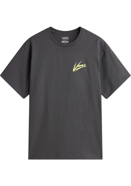 Brush Script Loose Tişört Asphalt/shadow Lime