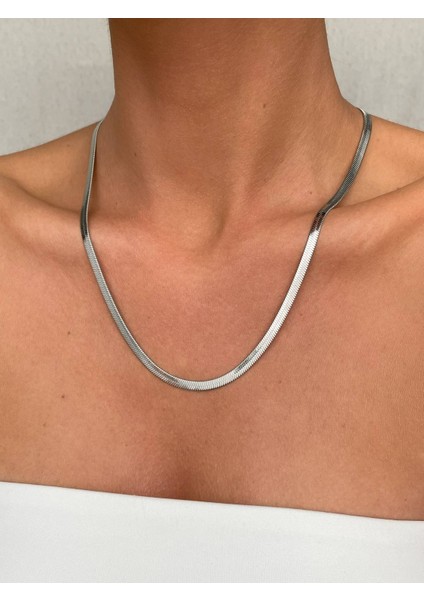 İtalyan Çelik 60 cm Silver Kolye
