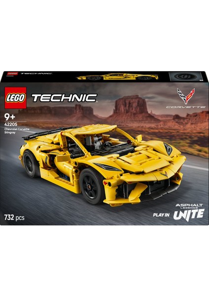 ® Technic Chevrolet Corvette Stingray 42205 - 9+ Araba Içeren Oyuncak Yapım Seti (732 Parça) fırsatları