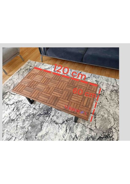 Orta Sehpa Ahşap Desenli Ceviz Renk Çay Kafve Sehpası 120 x 60 fiyatları