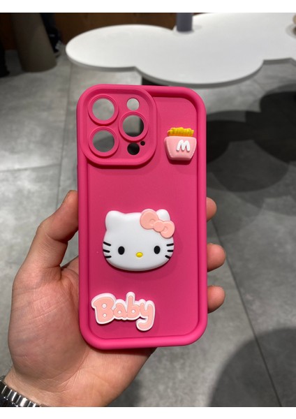 Apple iPhone 15 Pro Max Uyumlu Hello Kitty Figürlü Koruyucu Silikon Kılıf