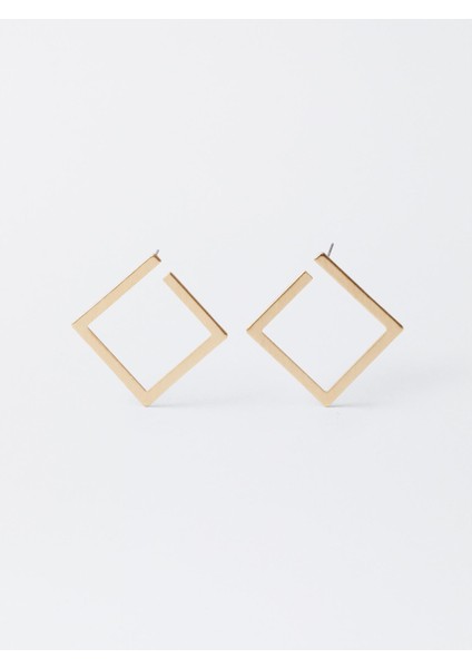 Diamond Shape Orta Boy Küpe