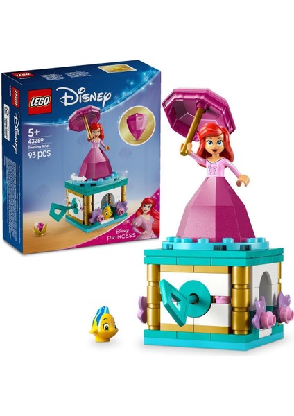 ® ǀ Disney Princess Dönen Ariel 43259 - 5 Yaş ve Üzerioyuncak Yapım Seti (93 Parça)