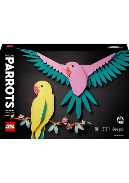 ® Art Fauna Koleksiyonu – Macaw Papağanları 31211 - 18 Yaş ve Üzeri Için Yapım Seti (644 Parça) modelleri