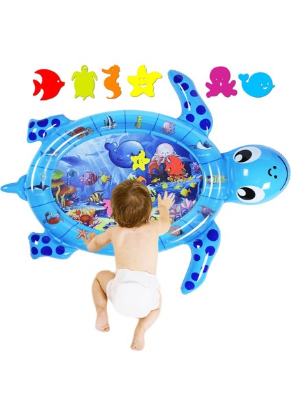 Kaplumbağa (Turtle) Jumbo Bebek Su Oyun Matı Aktivite Matı (Toyflyer) Mavi