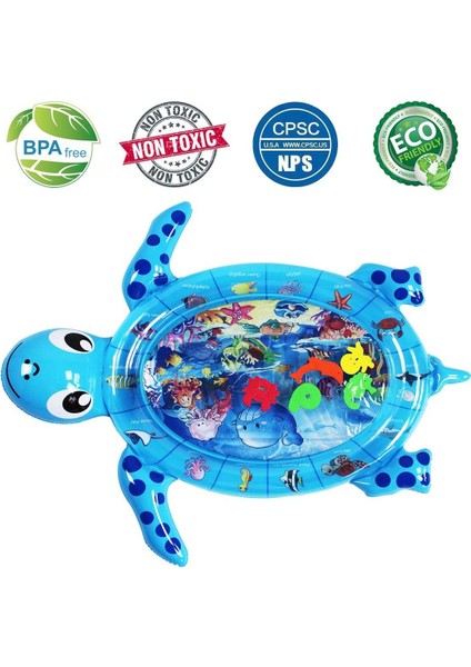 Kaplumbağa (Turtle) Jumbo Bebek Su Oyun Matı Aktivite Matı (Toyflyer) Mavi modelleri