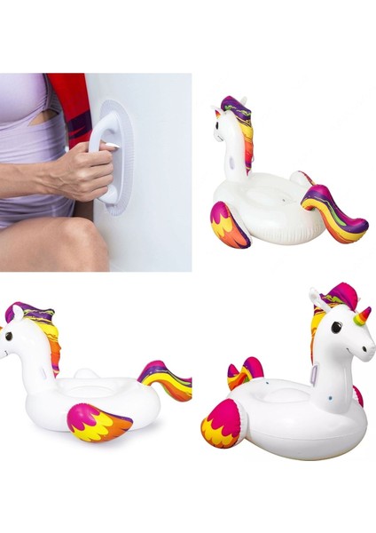 Unicorn Binici Şişme Bot - Unicorn Binici Bot -Şişme Tek Boynuzlu At-Havuz Unicorn Şişme 224X164 Cm. modelleri