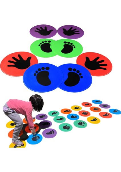 Twister 24' Lü Basamak Ayaklar Eller Duyusal Çok Renkli Keçe Denge Eğitici Fiziksel Oyuncak