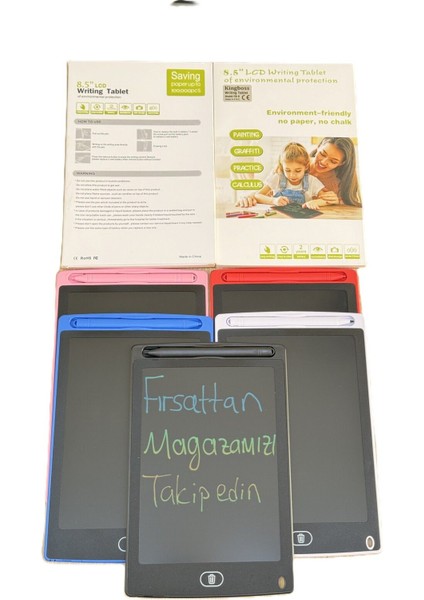 8.5 Inç Rgb Renkli Yazılı Digital Yazı Tahtası Pilli Tuşla Silinebilir 5 Renkte fırsatları