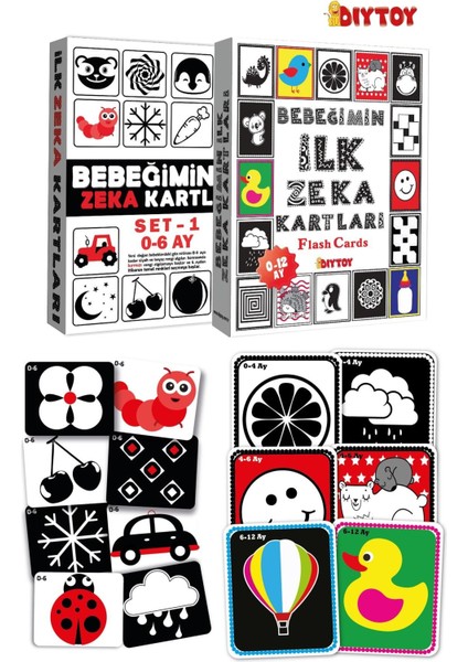 Bebeğimin Ilk Zeka Kartları 0-12 Ay+ Erken Eğitim Zeka Kartları 0-6 Ay