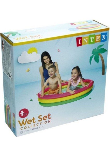 Renkli Şişme Taban 3 Bölmeli Havuz 114X25 cm fiyatları