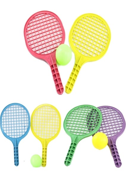 Çocuklar İçin Hafif Dayanıklı Plastik Raket Seti 2 Raket 1 Top Karışık Renk 10'lu Bahçe Oyuncağı fırsatları