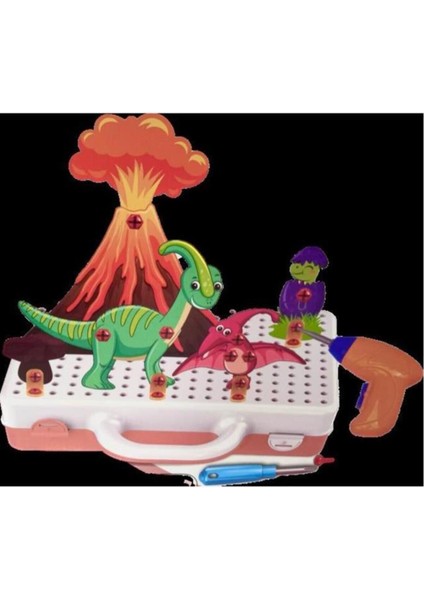 3D Matkap Seti Söktak Dinazorlar URT014-004, Dinazorlar Eğitici Matkap Seti modelleri