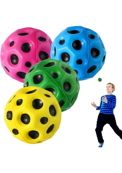 Yükseğe Zıplayan Moon Ball 1 Adet Uzay Topu Sektirme Eğlence Oyuncak 7.5 cm