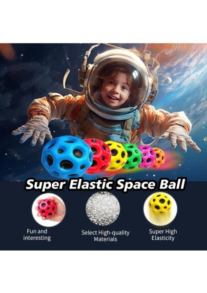 Yükseğe Zıplayan Moon Ball 1 Adet Uzay Topu Sektirme Eğlence Oyuncak 7.5 cm