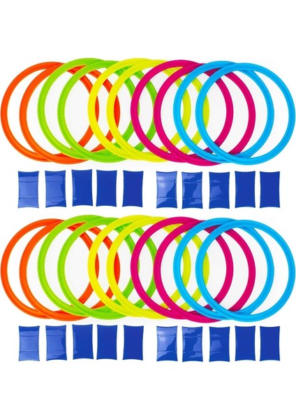 Seksek Halka Oyunu 22 Parça Çok Oyunculu Duyusal Eğitim Seti 10 Çember 27CM