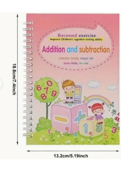 4 Adet Sihirli Yazı Defteri, Yaz Silinsin Egzersiz Kitabı 5 Dolum 1 Kalem Tutucu Hediyeli fiyatları