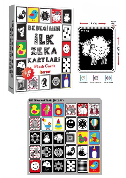 Bebeğimin Ilk Zeka Kartları - Siyah Beyaz Kontrast Kartlar