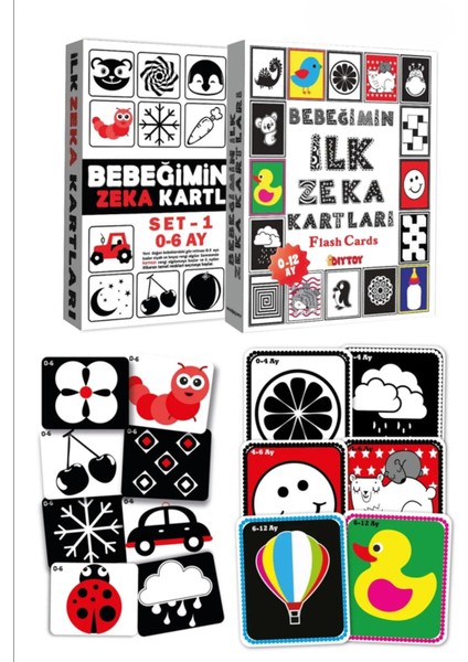 Bebeğimin Ilk Zeka Kartları - Siyah Beyaz Kontrast Kartlar fırsatları