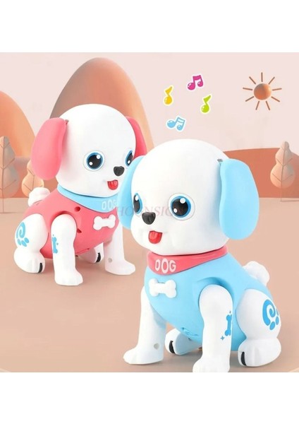 Robot Köpek Hareketli Müzikli Işıklı Emeklemeye Yardımcı Bebek Oyuncak (Tek Adet Fiyatıdır.)