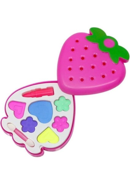 Oyuncak Şato Güzellik Masası Aynalı Aksesuarlı + Sürülebilir Çilek Makyaj Seti Kız Çocuk Oyuncakları fiyatları