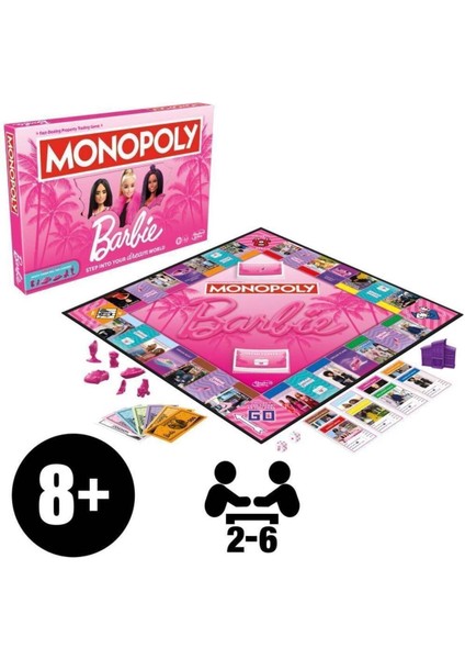 Hasbro Monopoly Barbie Edition Masa Oyunu – Barbie Temalı Klasik Oynanış ve Eğlenceli Kariyer Maceraları, 8 Yaş ve Üzeri