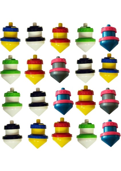 Dönen Topaç 20'li Paket - Basmalı Dönen Topaç - Plastik Otomatik Dönen Topaç