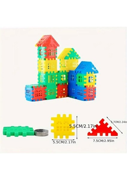 Puzzle City 3D 128 Parça Yapı ve Tasarım Blokları – Çocuklar için Eğitici, Yaratıcı ve Eğlenceli Set