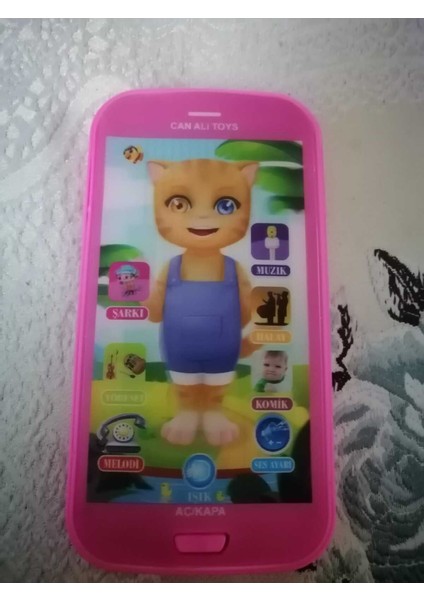 Dokunmatik Oyuncak Telefon Sesli Işıklı Müzikli Oyuncak Çocuk Telefonu Pembe