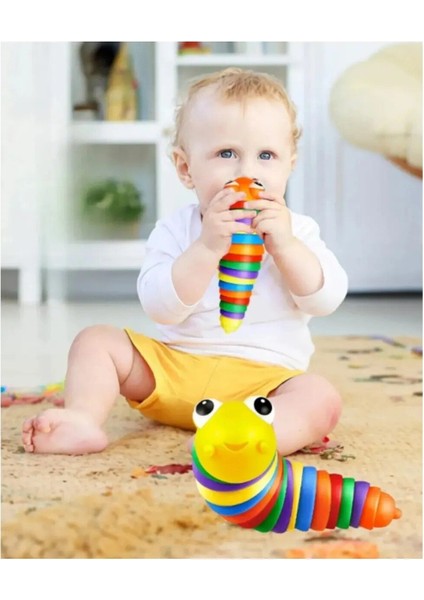 Eğitici Esnek Sök Tak Tırtıl 20 cm Neşeli Hayvanlar Bultak 2'li Set