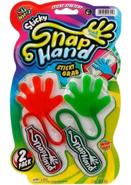 2'li Eğlenceli Yapışkan El - Kırmızı - Yeşil