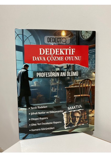 Profesörün Ani Ölümü Dedektif Oyunu Kutu Oyunu Cinayet Çözme Vaka Katili Bulma Oyunu