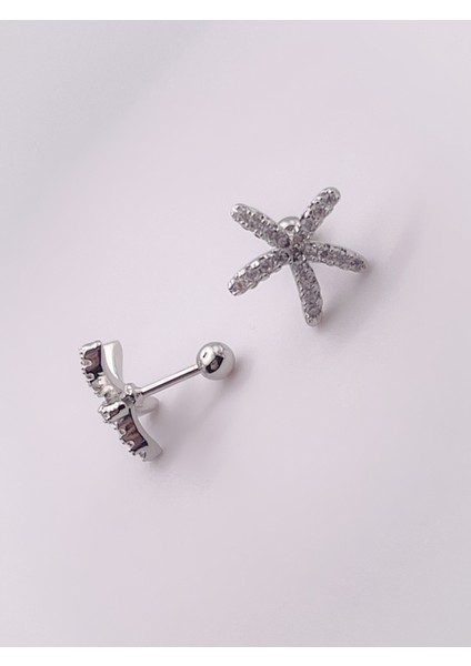 Cerrahi Çelik Piercing Zirkon Taşlı Deniz Yıldızı Figürlü Kıkırdak Helix Tragus Piercing (1ADET) fırsatları