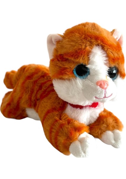 Sesli Yatan Miyavlayan 25 cm Peluş Kedi Oyuncak