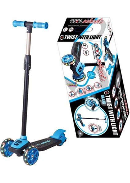 FR58055 Avengers Temalı Işıklı Scooter 3-12 Yaş 4 Tekerlekli Mavi