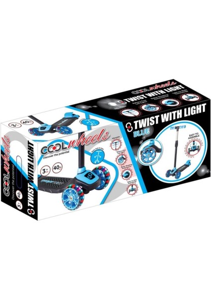 FR58055 Avengers Temalı Işıklı Scooter 3-12 Yaş 4 Tekerlekli Mavi fırsatları