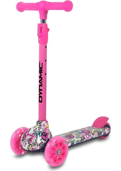 HT288 Işıklı 3 Tekerli Yeni Nesil Scooter Pembe