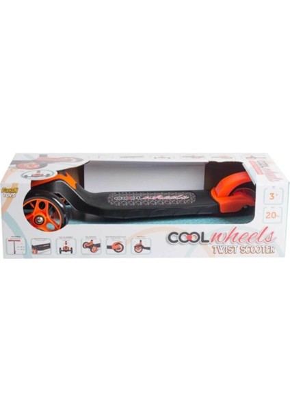 Turuncu Cool Wheels Twist LED Işıklı 3 Tekerlekli Yükseklik Ayarlı Scooter 3 - 12 Yaş fiyatları
