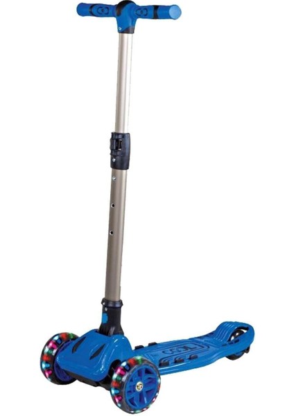 Mavi LED Işıklı Katlanabilir Maxi 3 Tekerlekli Yükseklik Ayarlı Scooter 6+ 50KG FR-59812