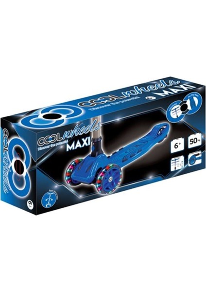 Mavi Cool Wheels Maxi LED Işıklı 3 Tekerlekli Yükseklik Ayarlı Scooter 50KG modelleri