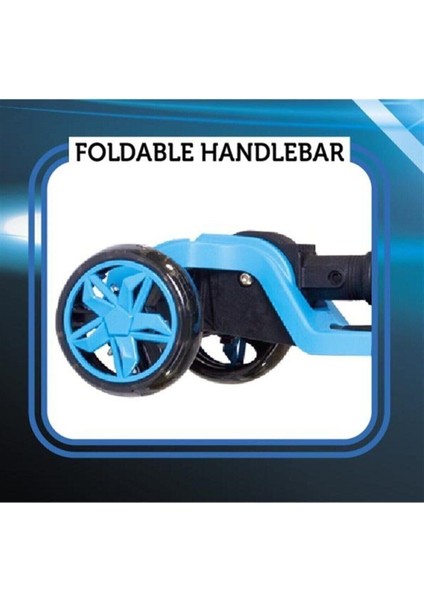 2-4 Yaş Arası Çocuklar İçin 3 Tekerlekli Işıklı Mavi Scooter - Ayarlanabilir Direksiyon ve Kaymaz Tabanlı indirimleri