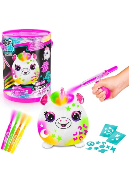 Airbrush Plush Squishy Peluş Neon Unicorn