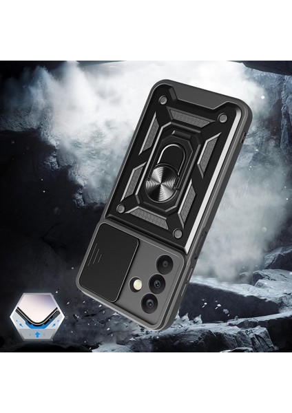 Samsung Galaxy A36 Kılıf Yüzüklü Standlı Sürgülü Kamera Korumalı Tank Sert Silikon Kapak fırsatları