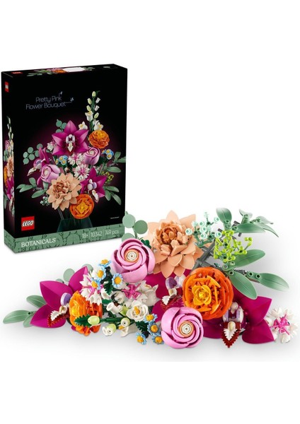® Botanicals Pembe Çiçek Buketi 10342 - Yetişkinler Için Dekoratif Çiçek Yapım Seti (749 Parça)