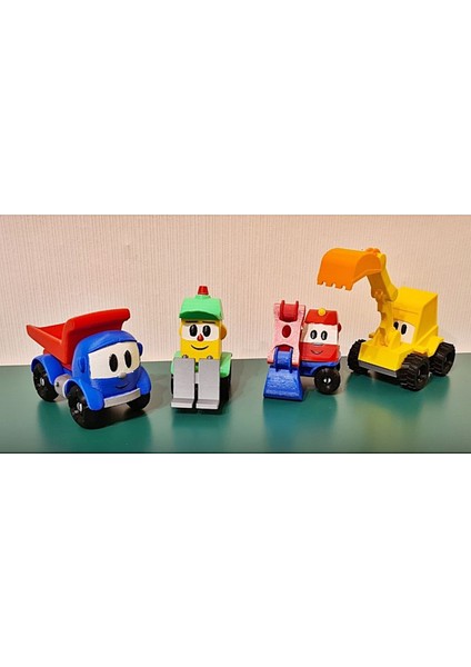 Küçük Kamyon Leo - Leo Lastwagen Leo The Truck 4'lü Oyuncak Seti modelleri