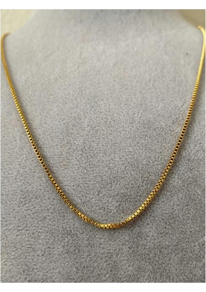 Çelik Zincir Kare 60 cm Gold Kolye modelleri