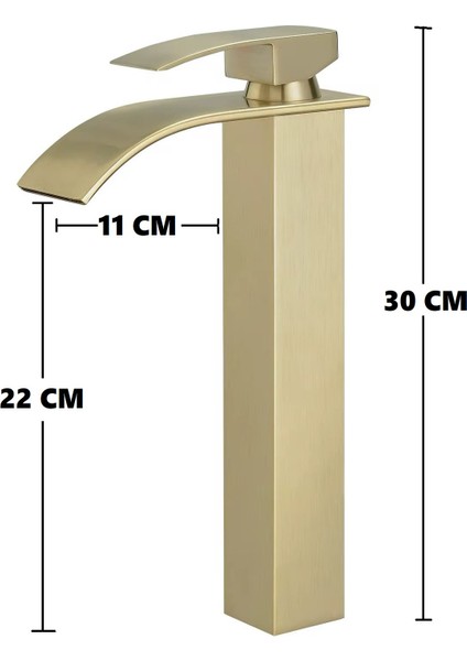 Mat Gold Çanak Lavabo Bataryası Oval Çıkış Yüksek Havza Model Uzun Çift Giriş Altın Musluk Banyo indirimleri
