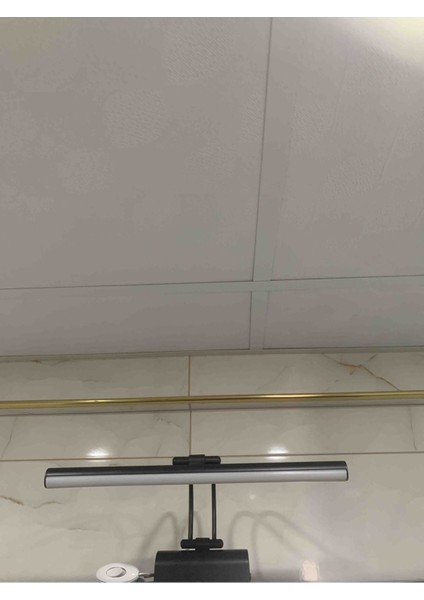 Pilli 50 cm Siyah Kasa Sarı Işık Banyo Duvar Ayna Tablo Aydınlatması Flüt Kuğu Ledli Aplik