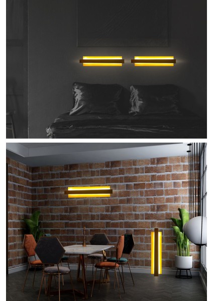 Aplik Lamba Modern Aplik Modelleri ve Duvar Aplikleri Marimolux 63 cm Natural Amber LED