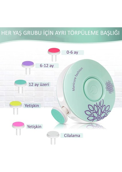 6 Başlıklı Pilli Tırnak Törpüsü ( Bebekler Kullanılabilir ) GO50602618470